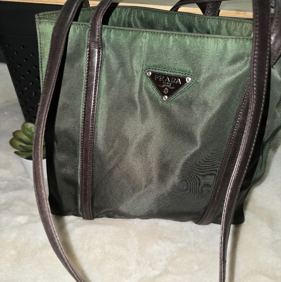 Prada Tessuto Iridescent Green Nylon Bag - Picture 1 of 13